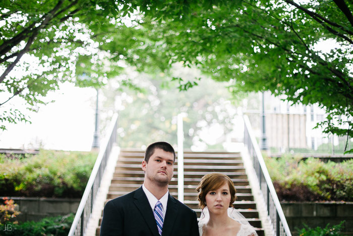 Kelley anniversary photoshoot on rainy autumn fall day with umbrella at Mary Baldwin College on the Terrace