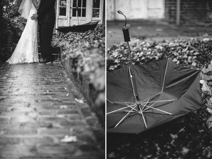 Kelley anniversary photoshoot on rainy autumn fall day with umbrella at Mary Baldwin College on the Terrace