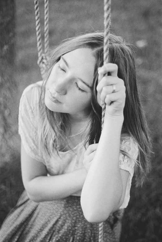 dreamy girl on swing kodak try x self developed by Virginia Wedding Photographer