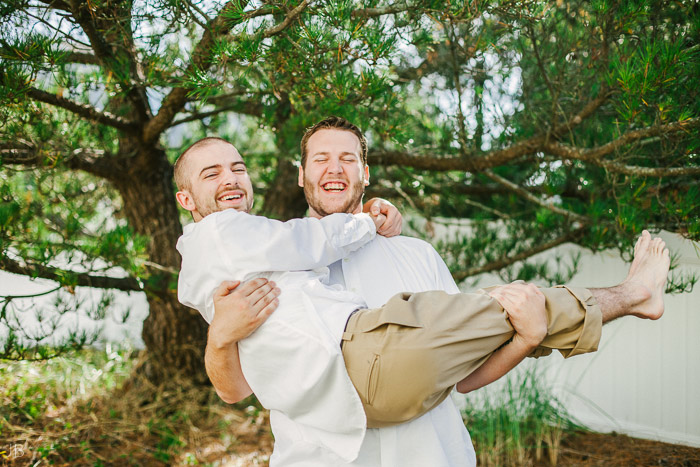 Virginia Beach Wedding on the beach in October at high noon bright day