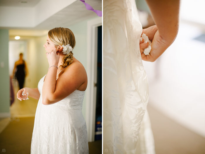 Virginia Beach Wedding on the beach in October at high noon bright day