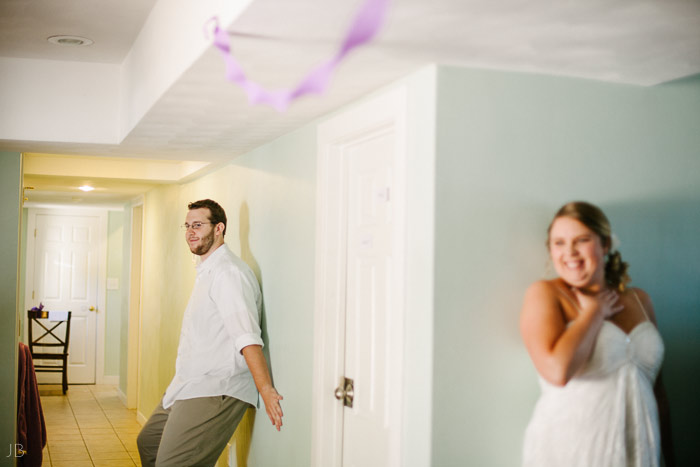 Virginia Beach Wedding on the beach in October at high noon bright day