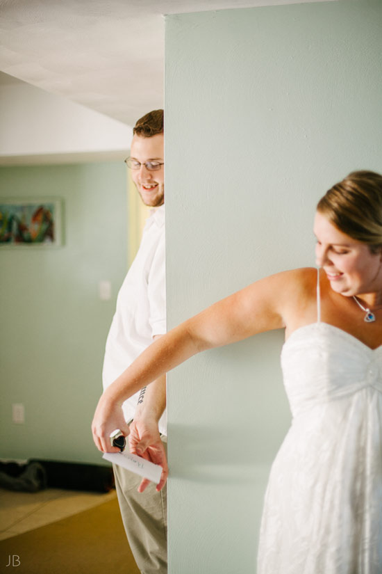 Virginia Beach Wedding on the beach in October at high noon bright day