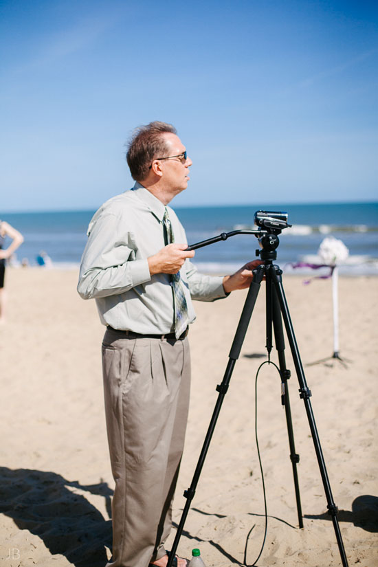 Virginia Beach Wedding on the beach in October at high noon bright day