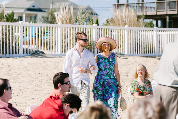 Virginia Beach Wedding on the beach in October at high noon bright day