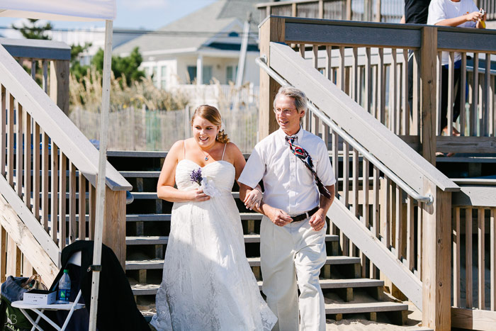 Virginia Beach Wedding on the beach in October at high noon bright day