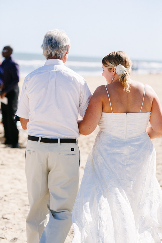 Virginia Beach Wedding on the beach in October at high noon bright day