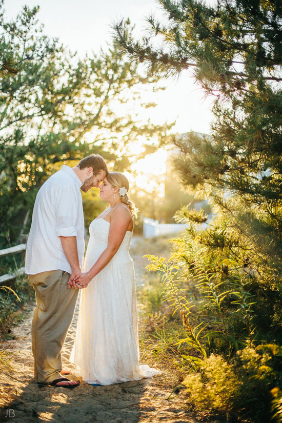 Virginia Beach Wedding on the beach in October at high noon bright day