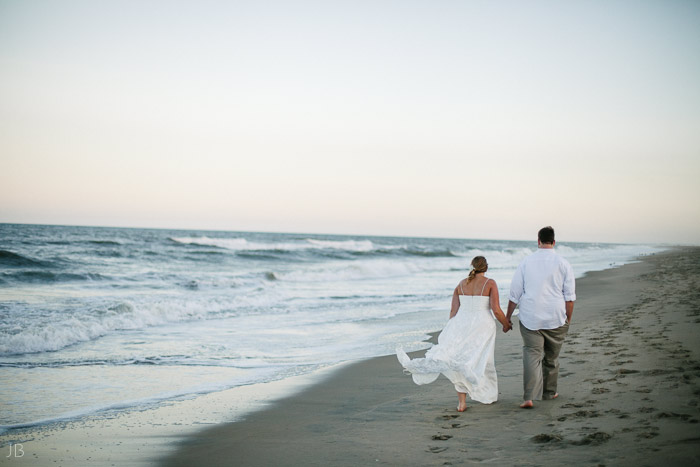 Virginia Beach Wedding on the beach in October at high noon bright day