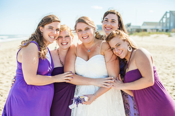 Virginia Beach Wedding on the beach in October at high noon bright day