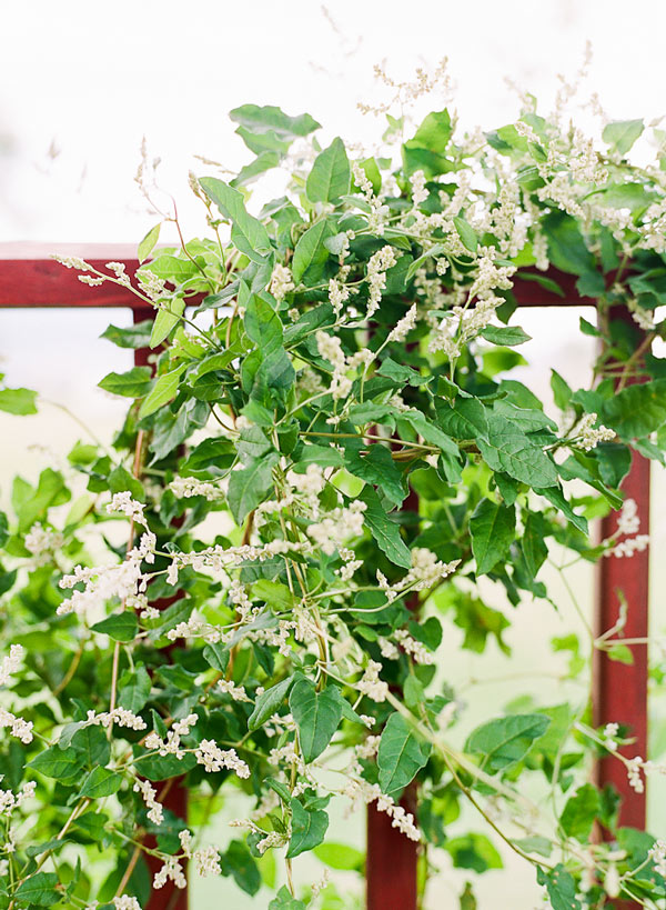 enjoying lemonade on porch under a vine summer engagement session shot on Fuji 400H