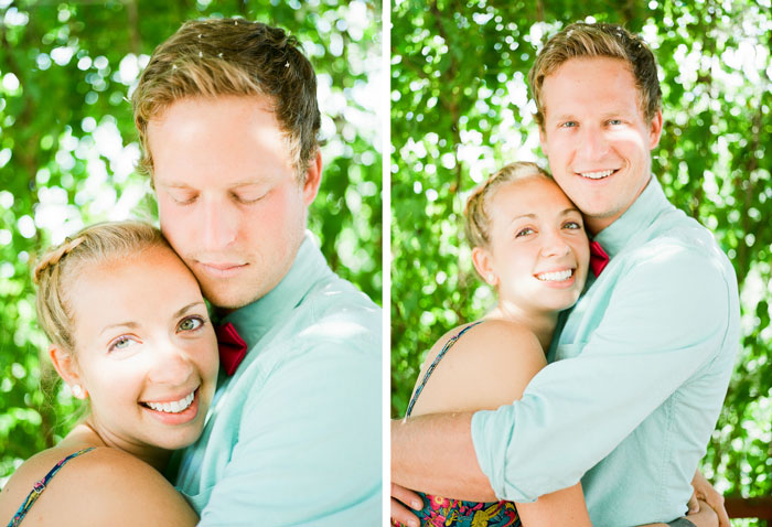 enjoying lemonade on porch under a vine summer engagement session shot on Fuji 400H