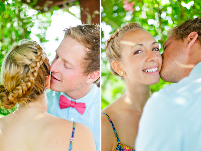 enjoying lemonade on porch under a vine summer engagement session shot on Fuji 400H