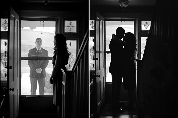 fuji 400h military couple in uniform with letters they wrote to each other 1950s farmhouse engagement photo shoot