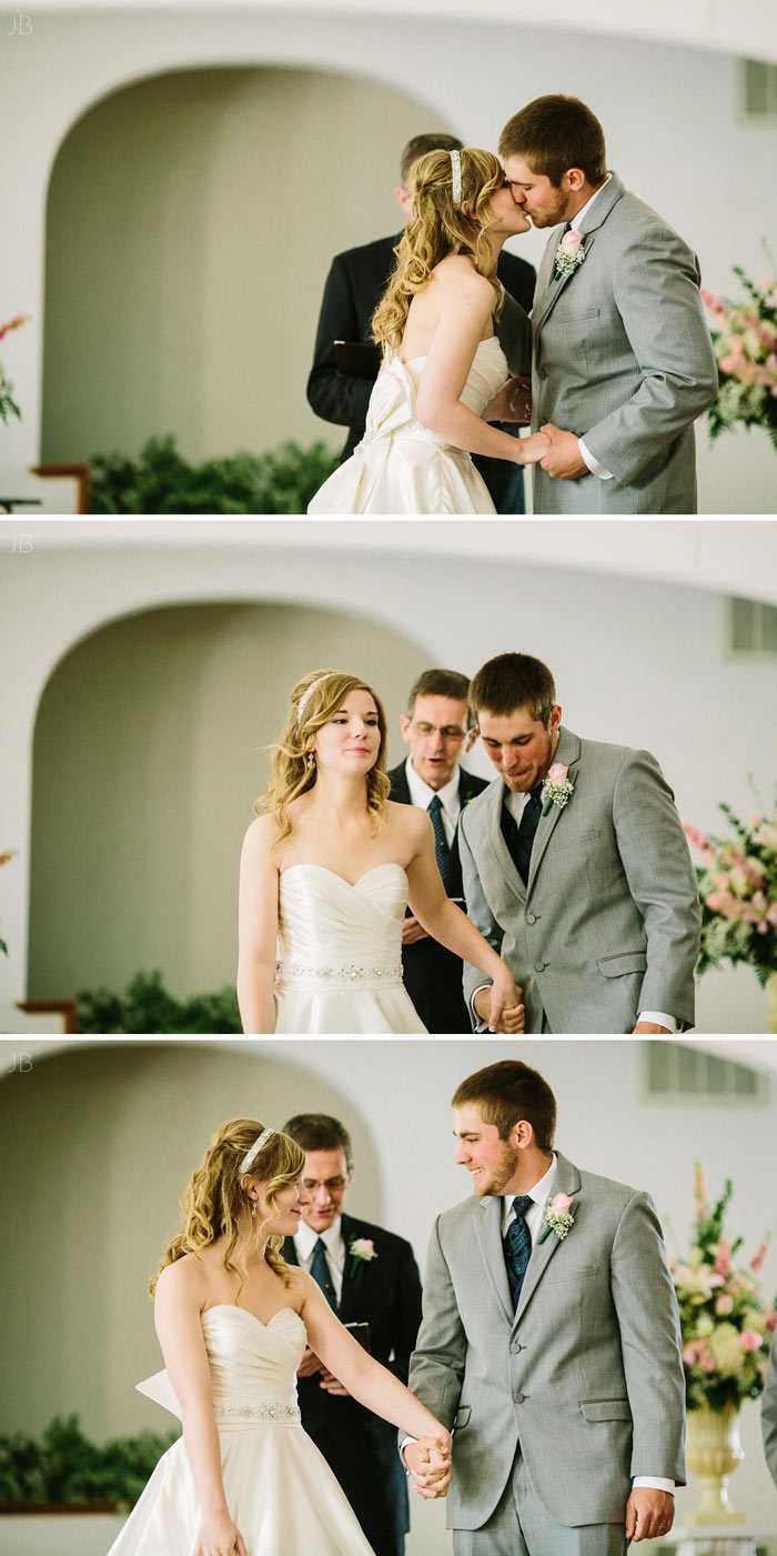 wedding ceremony bride and groom the kiss fuji vsco