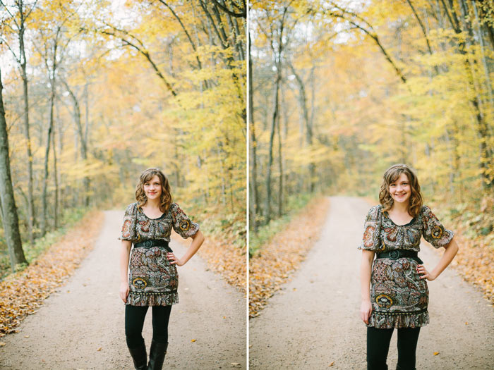 virginia senior portraits in woods autumn and spring film look with vsco