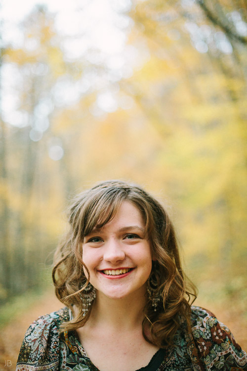 virginia senior portraits in woods autumn and spring film look with vsco