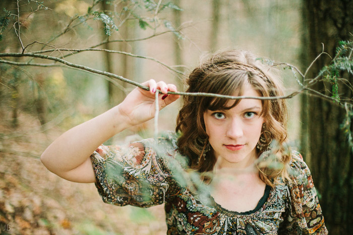 virginia senior portraits in woods autumn and spring film look with vsco