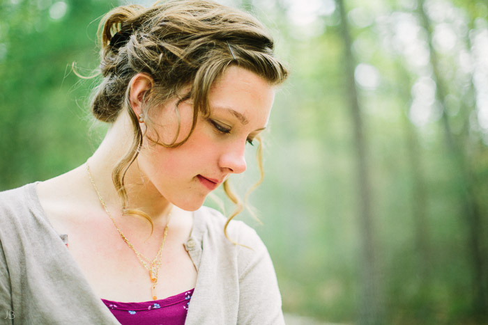 virginia senior portraits in woods autumn and spring film look with vsco