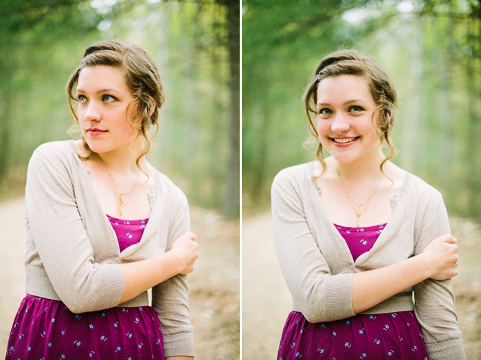 virginia senior portraits in woods autumn and spring film look with vsco