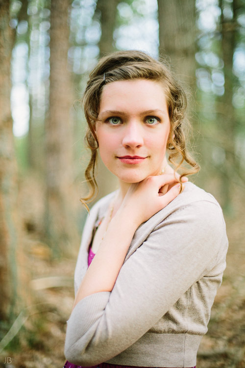 virginia senior portraits in woods autumn and spring film look with vsco