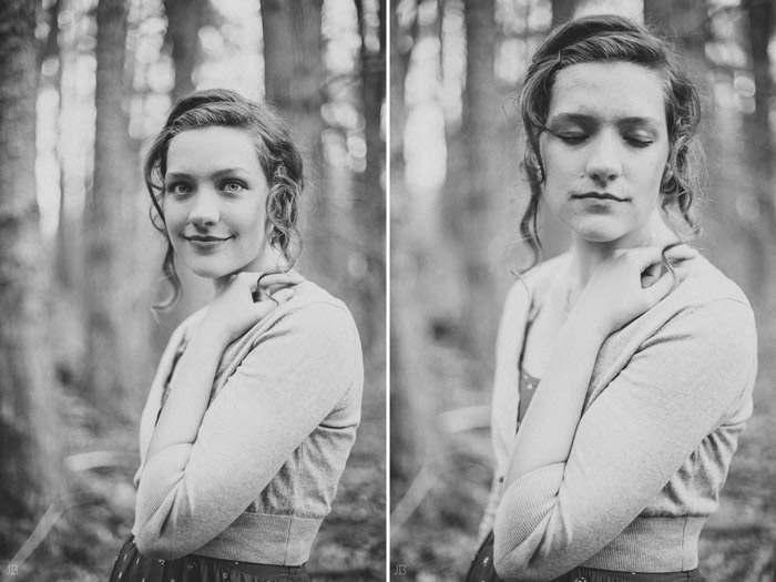 virginia senior portraits in woods autumn and spring film look with vsco