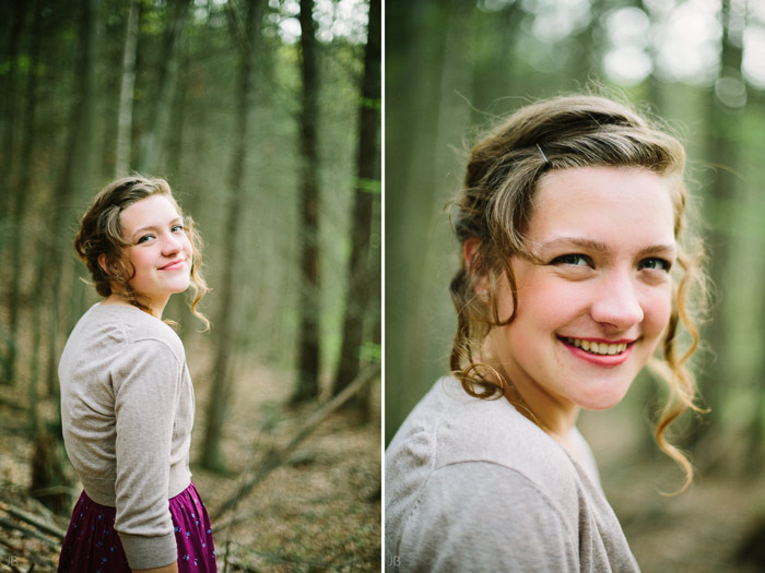 virginia senior portraits in woods autumn and spring film look with vsco