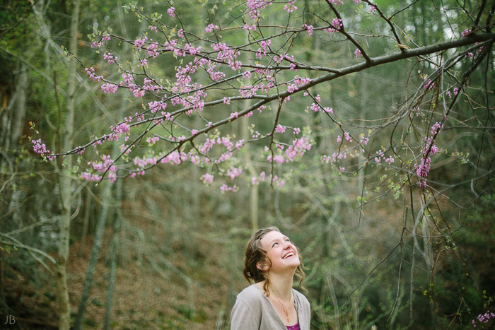 virginia senior portraits in woods autumn and spring film look with vsco