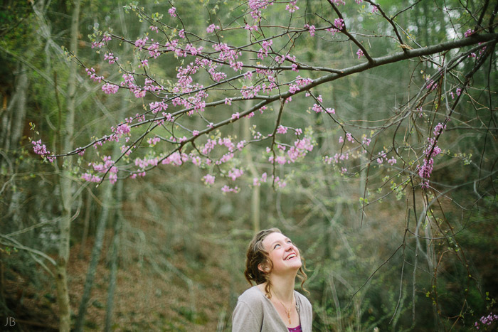 virginia senior portraits in woods autumn and spring film look with vsco