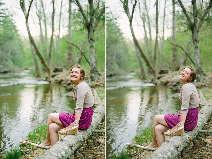 virginia senior portraits in woods autumn and spring film look with vsco