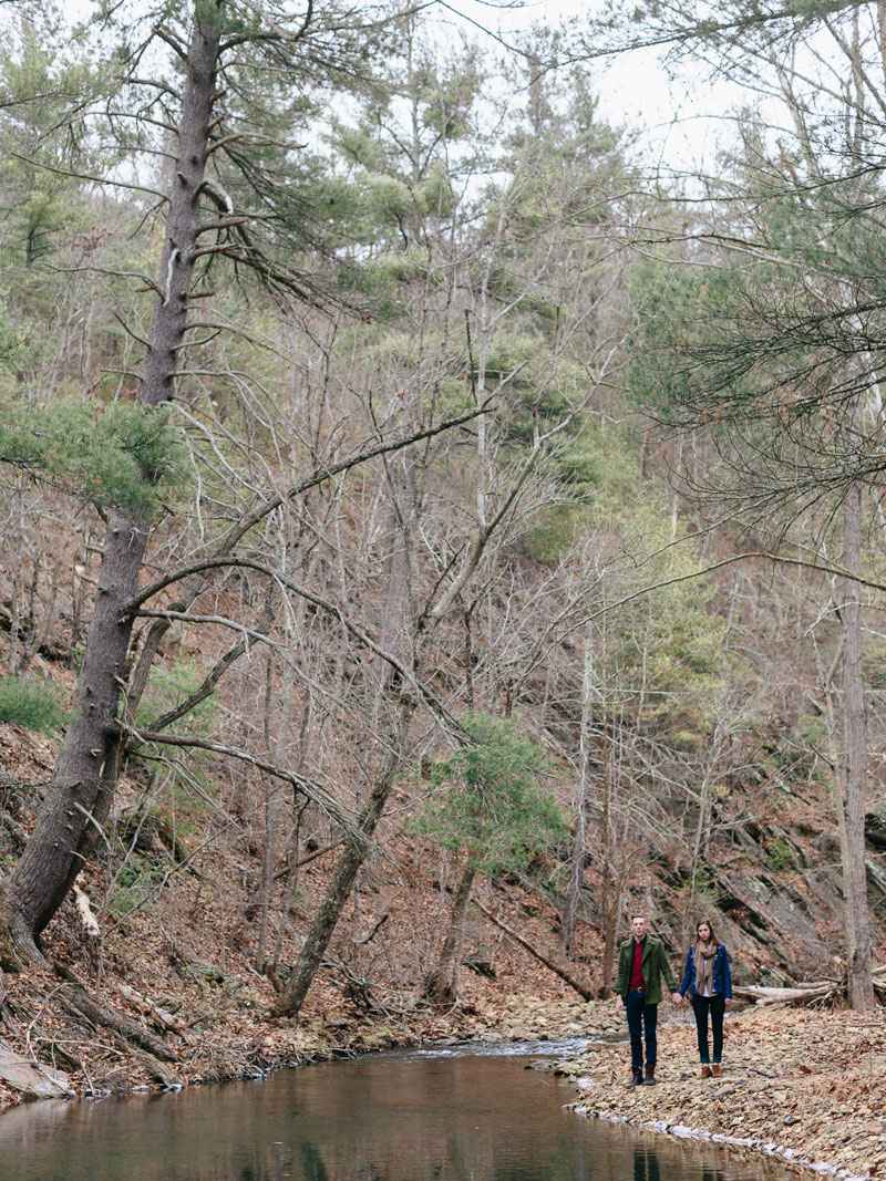 creek walk engagement session on vsco film and kodak tri-x