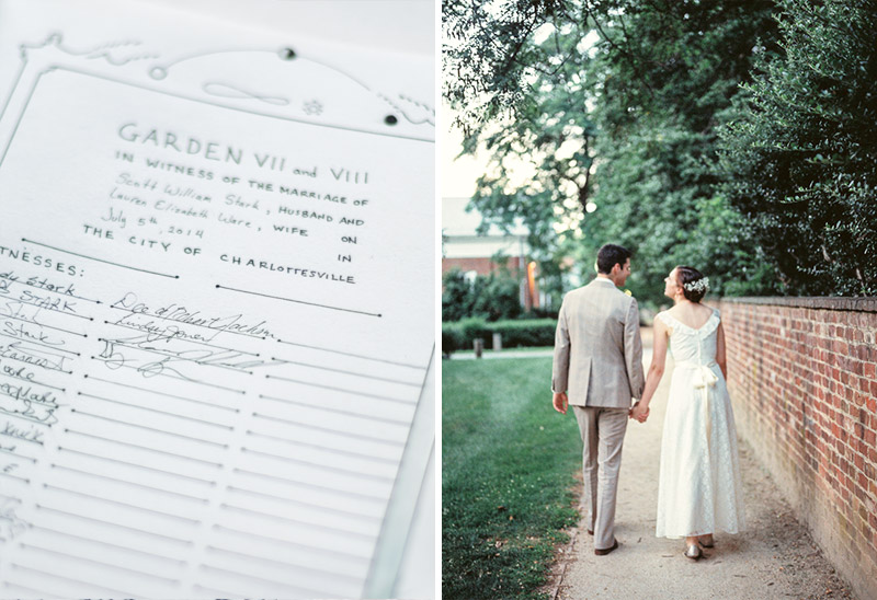 summer garden charlottesville wedding shot on film