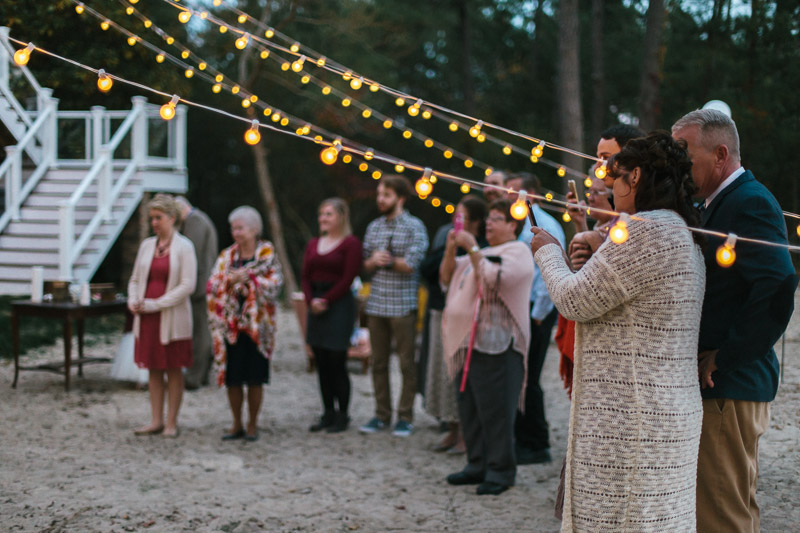 film photos of private intimate backyard wedding on the chesapeake bay in kilmarnock Virginia