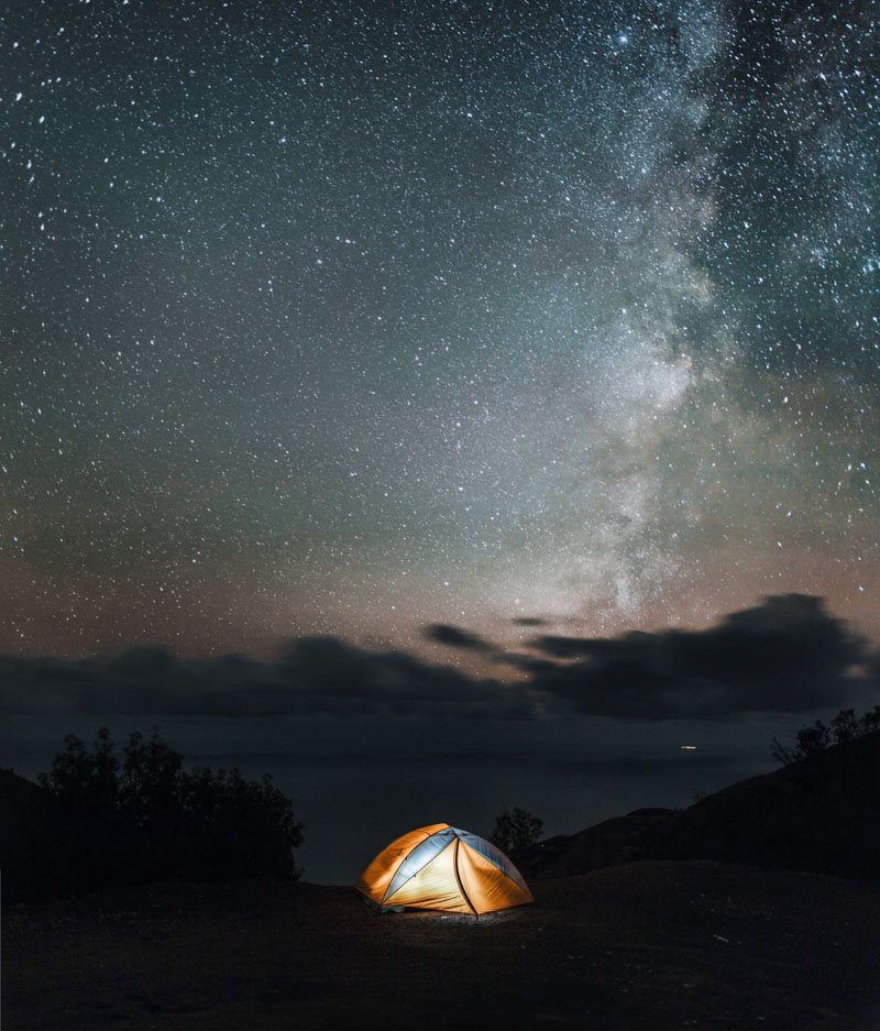 camping under the stars in big sur california