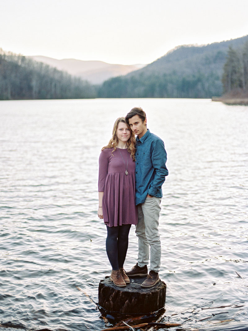 switzer lake engagement session shot on kodak portra