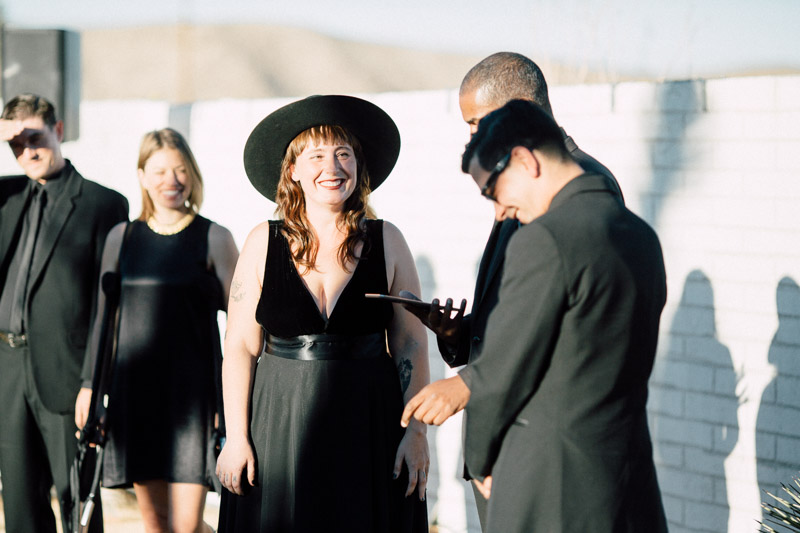 california desert wedding on halloween at the Joshua Tree Inn