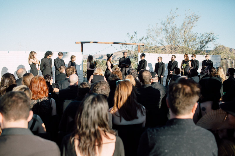 california desert wedding on halloween at the Joshua Tree Inn