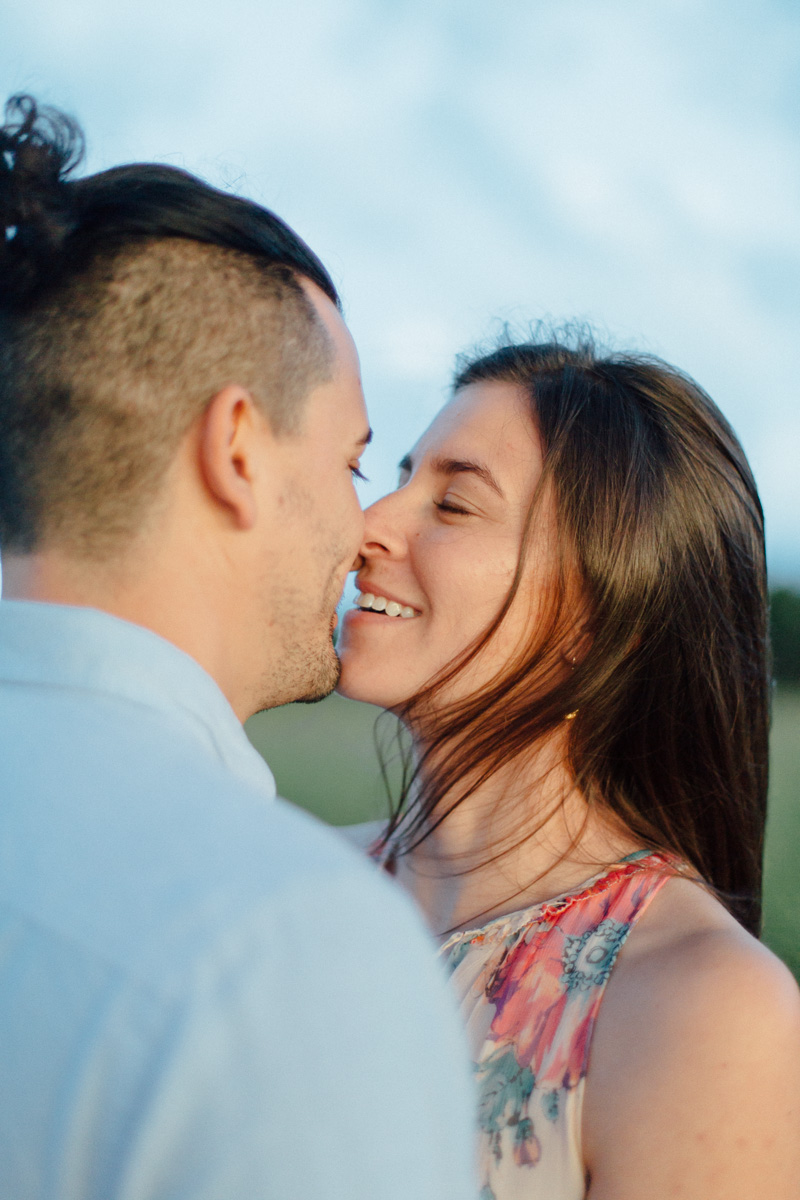 mountain engagement session in big meadows at sunset