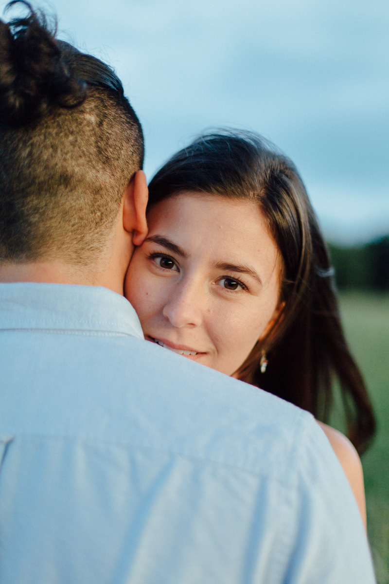 mountain engagement session in big meadows at sunset