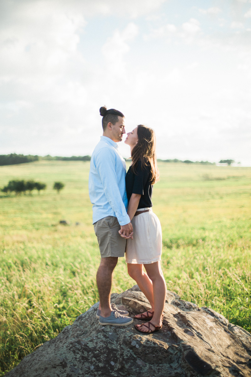 mountain engagement session in big meadows at sunset