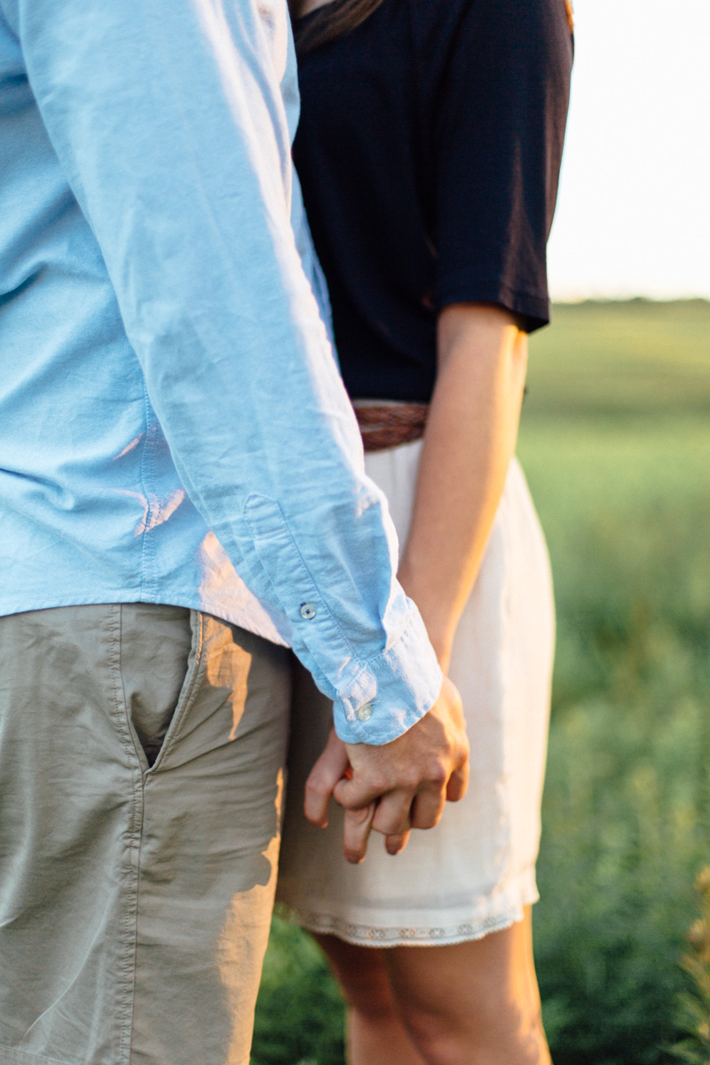 mountain engagement session in big meadows at sunset