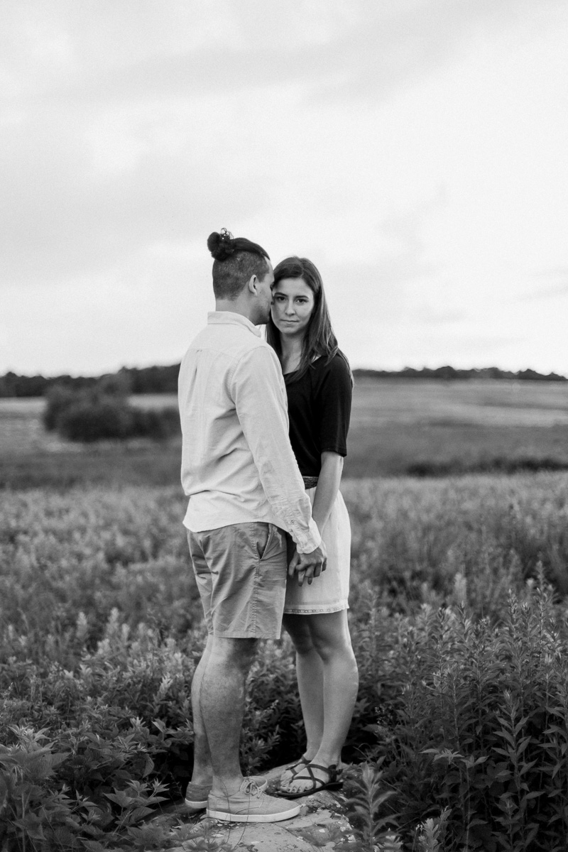 mountain engagement session in big meadows at sunset