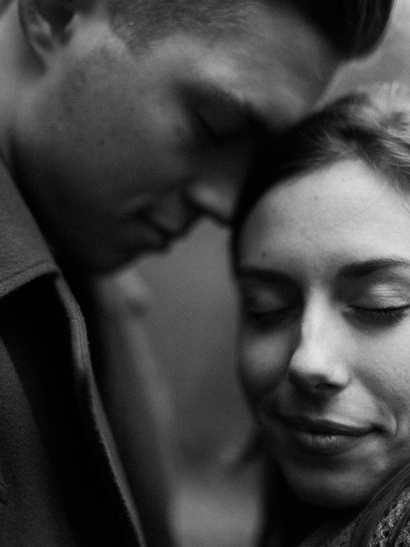 black and white photograph forest engagement session mastinlabs ilford hp5