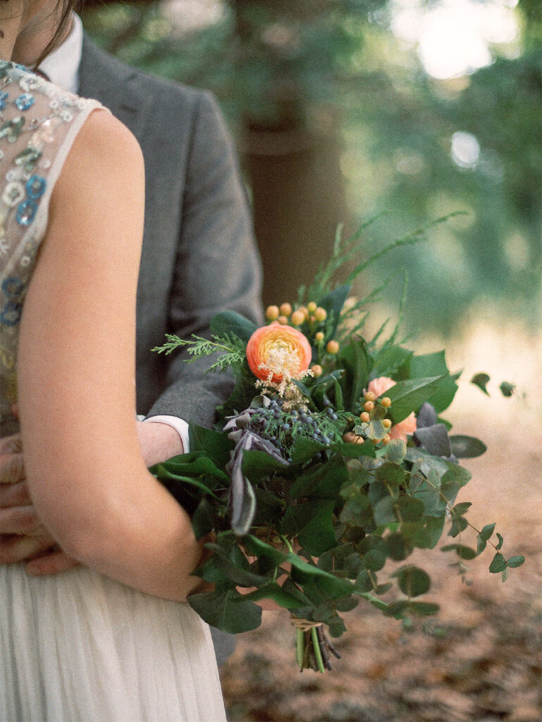 brides bouquet at Awbury Arboretum -  - Fuji400h - natural edit