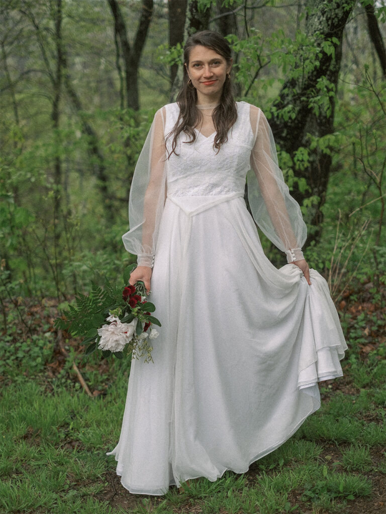 wedding portrait of bride on rainy day with natural edit - natural skintones - fuji400h